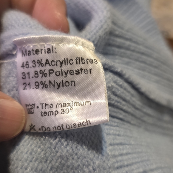 Ecowish Rainbow Strioed Sweater Light Blue Size M - Picture 10 of 11